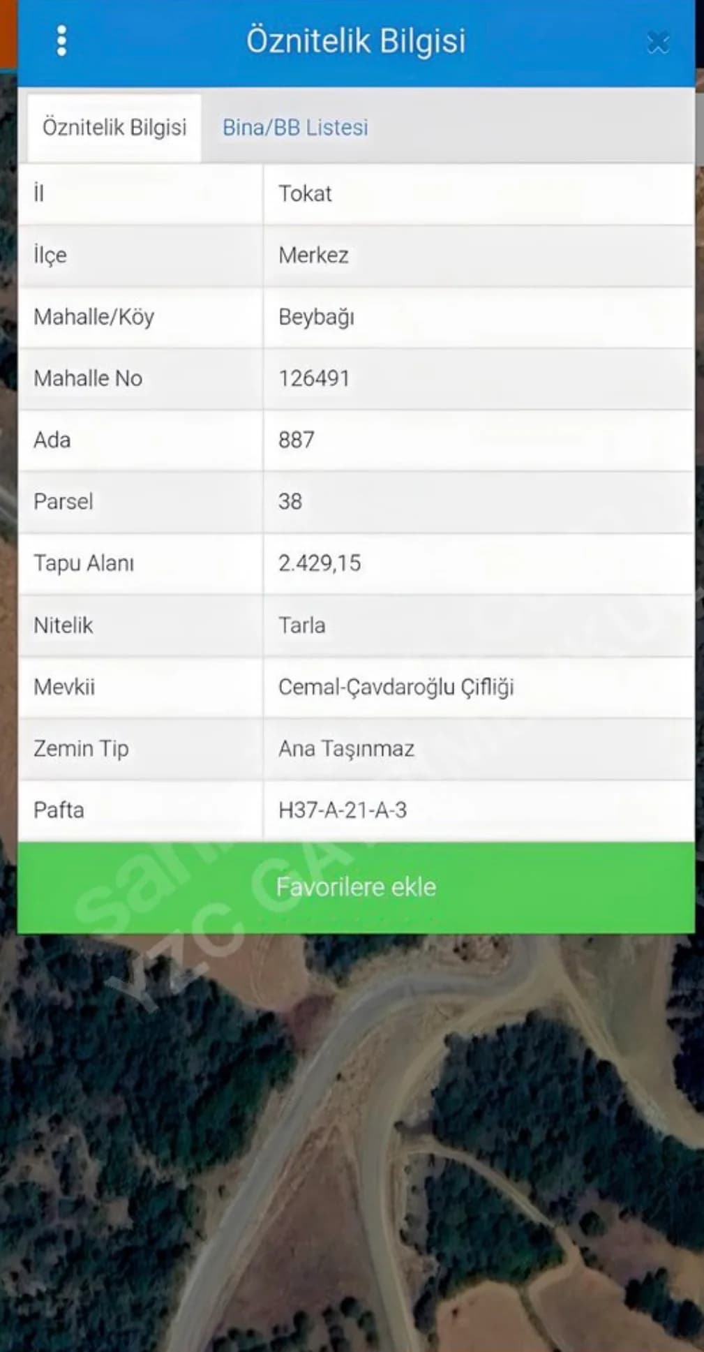 Tokat Merkez Yakını Satılık Tarla - 2429 M² Müstakil Tapulu